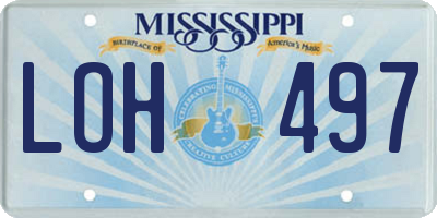 MS license plate LOH497