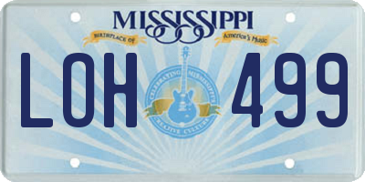 MS license plate LOH499