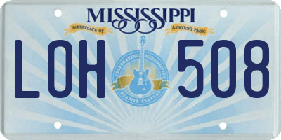 MS license plate LOH508