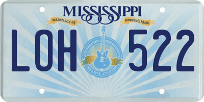 MS license plate LOH522
