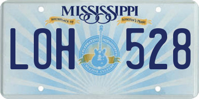MS license plate LOH528