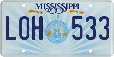 MS license plate LOH533