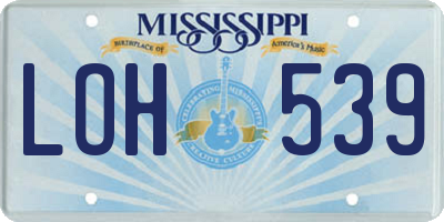 MS license plate LOH539