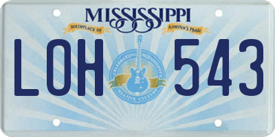 MS license plate LOH543