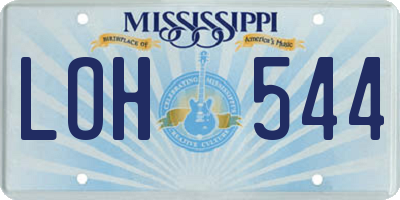 MS license plate LOH544