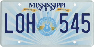 MS license plate LOH545
