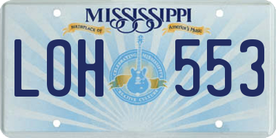 MS license plate LOH553