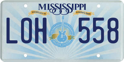 MS license plate LOH558