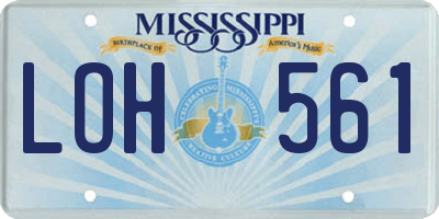 MS license plate LOH561