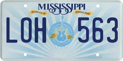 MS license plate LOH563