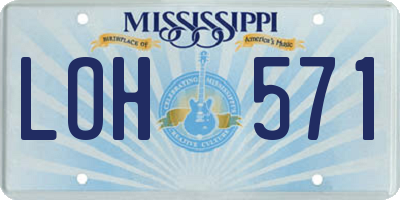 MS license plate LOH571