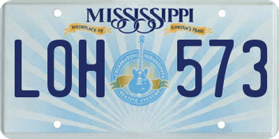 MS license plate LOH573