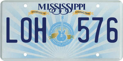 MS license plate LOH576