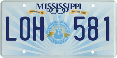 MS license plate LOH581