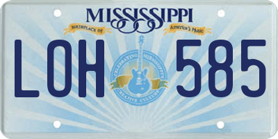 MS license plate LOH585