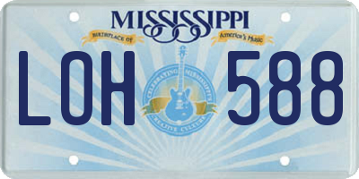MS license plate LOH588