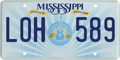 MS license plate LOH589