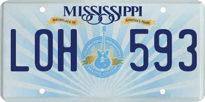 MS license plate LOH593