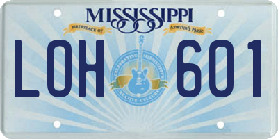 MS license plate LOH601