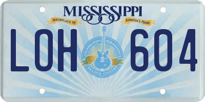 MS license plate LOH604