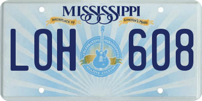 MS license plate LOH608