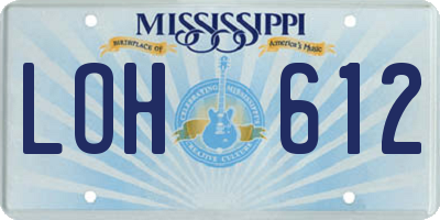MS license plate LOH612