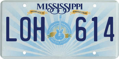 MS license plate LOH614
