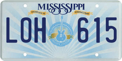 MS license plate LOH615