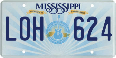 MS license plate LOH624
