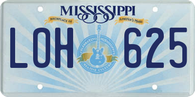 MS license plate LOH625