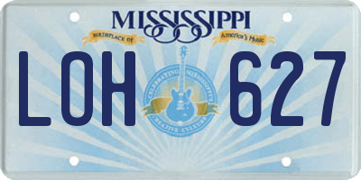 MS license plate LOH627