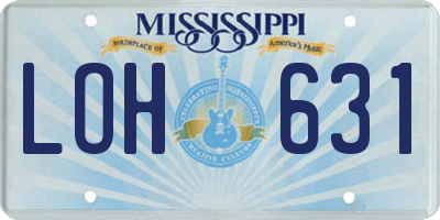 MS license plate LOH631
