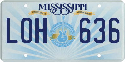 MS license plate LOH636