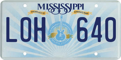 MS license plate LOH640