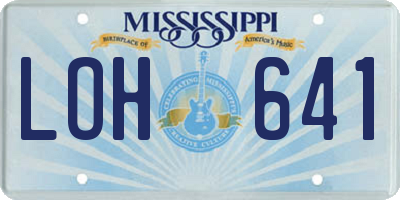 MS license plate LOH641