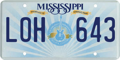 MS license plate LOH643