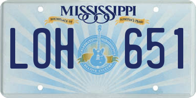 MS license plate LOH651