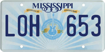MS license plate LOH653