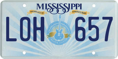 MS license plate LOH657