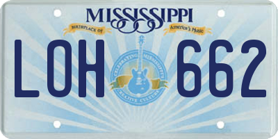 MS license plate LOH662
