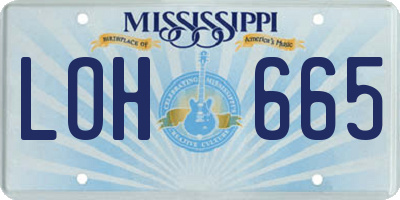 MS license plate LOH665