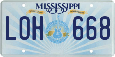 MS license plate LOH668