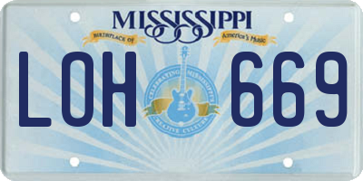 MS license plate LOH669