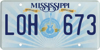 MS license plate LOH673