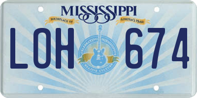 MS license plate LOH674