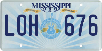 MS license plate LOH676