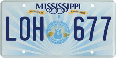 MS license plate LOH677