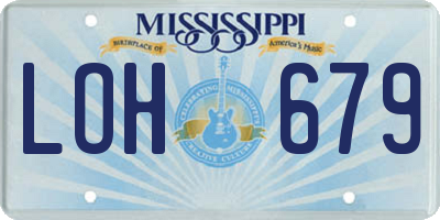 MS license plate LOH679