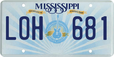 MS license plate LOH681