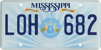 MS license plate LOH682